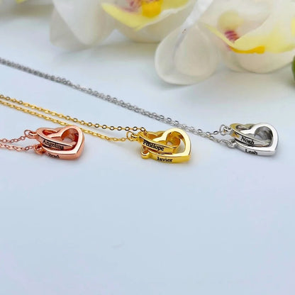 Ours Saint Valentin avec rose éternelle et collier gravé
