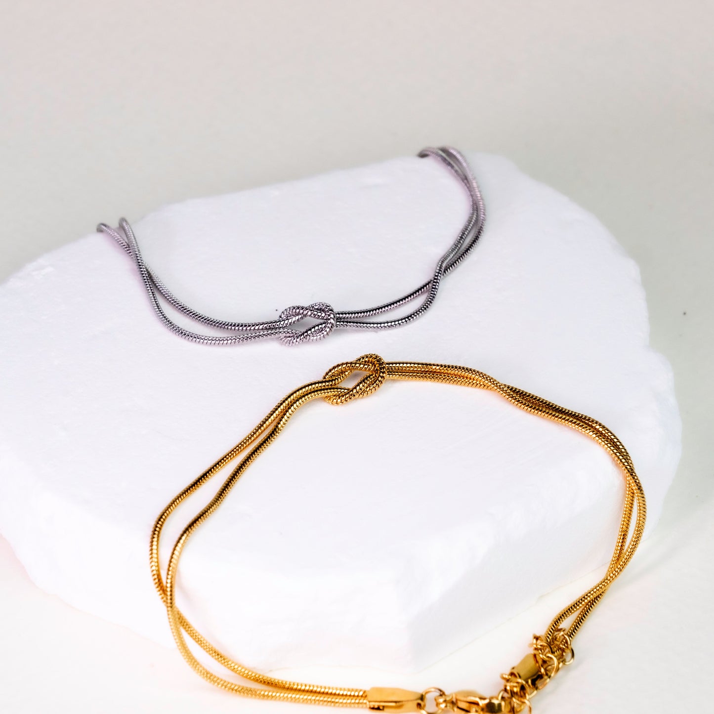 Nœud d'amour - Paire de bracelets