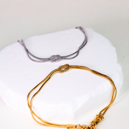 Nœud d'amour - Paire de bracelets